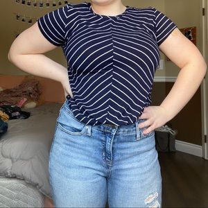 Navy Blue Knotted Tee